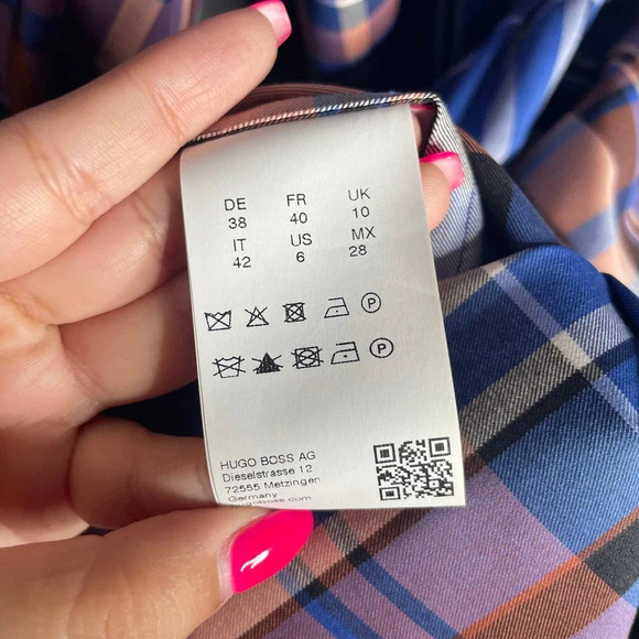 Hugo Boss Checkinada Glen Check Trench Coat Blue - Picture 6 of 8